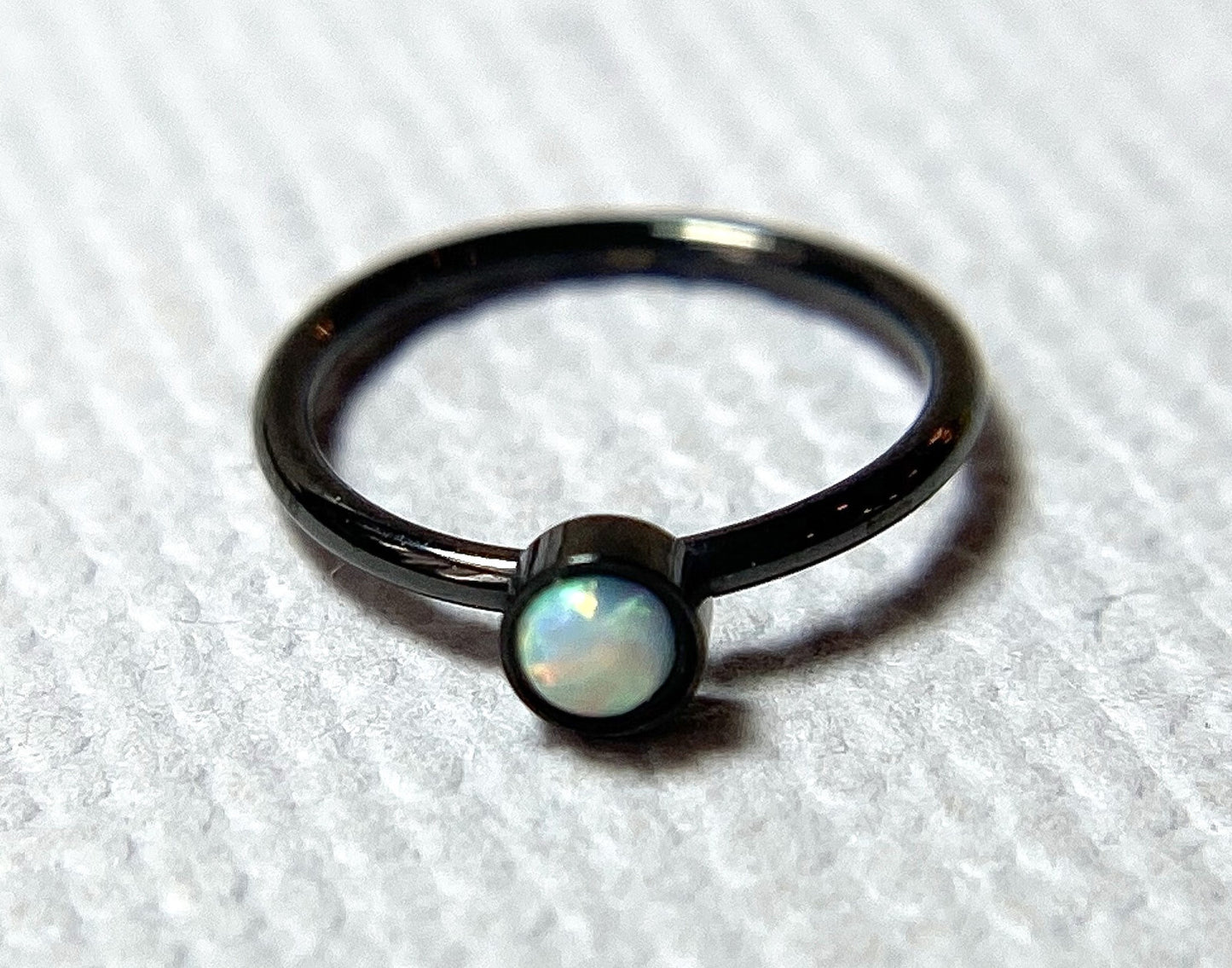 1pc Bendable Hoop Nose / Cartilage Ring w/ Set Opal Rook Daith Helix Tragus