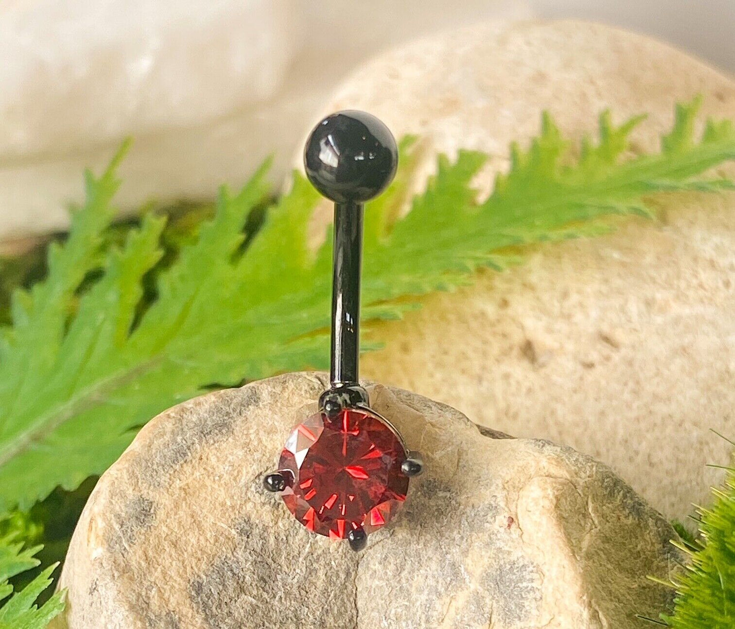 1pc Neon Titanium Plated Surgical Steel Solitaire Belly Ring Navel Naval