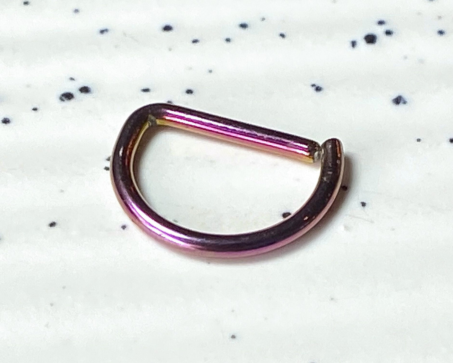 D-Shaped 16g Cartilage Rook Daith Helix Tragus Septum Nose Hoop Ring