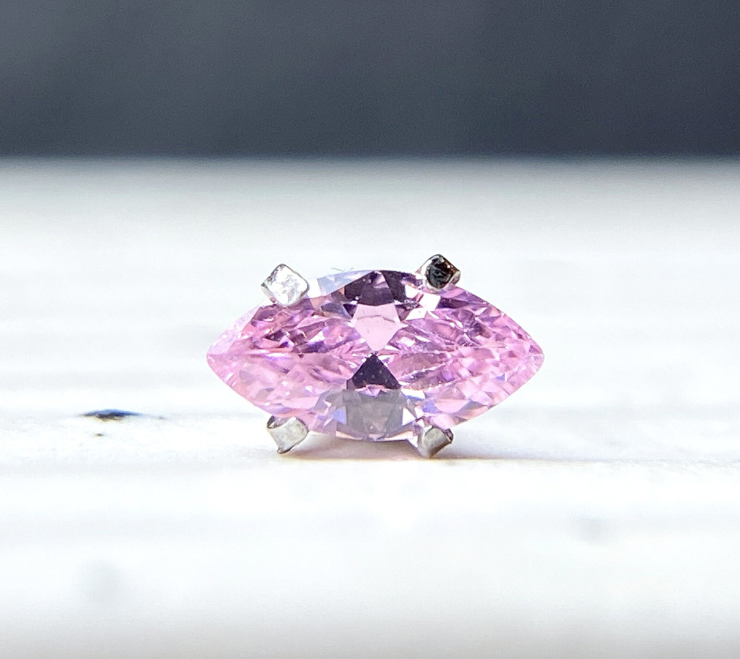 1pc Marquise CZ Gem 20g Nose Ring Stud Bone 316L Surgical Steel