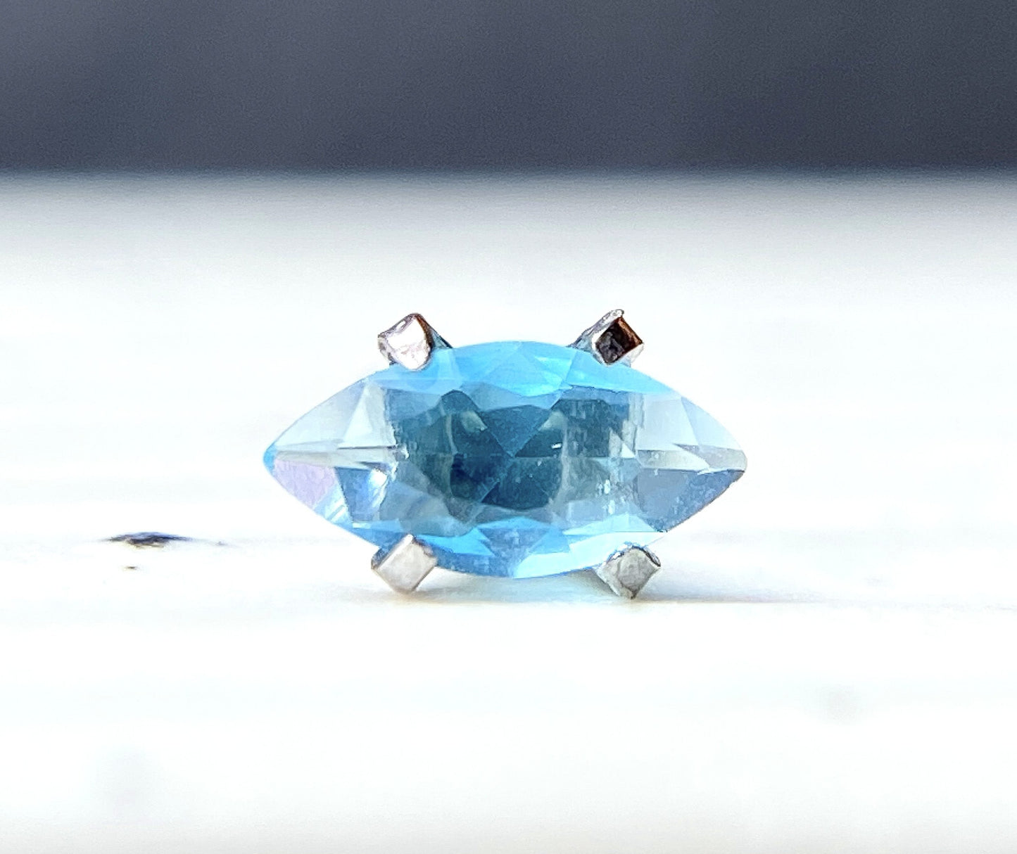 1pc Marquise CZ Gem 20g Nose Ring Stud Bone 316L Surgical Steel