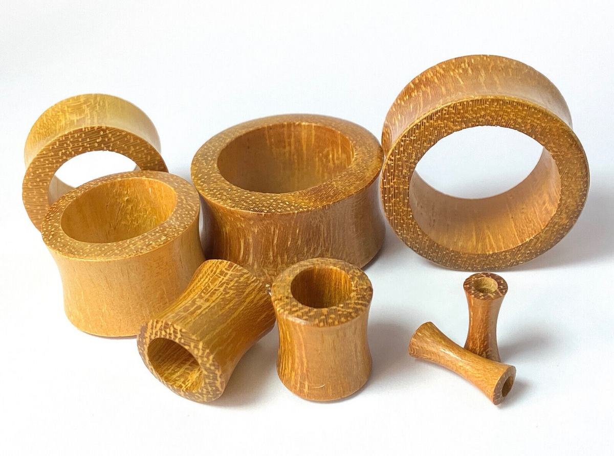 PAIR Jackfruit Wood Tunnels Plugs Organic Earlets Gauges Body Jewelry