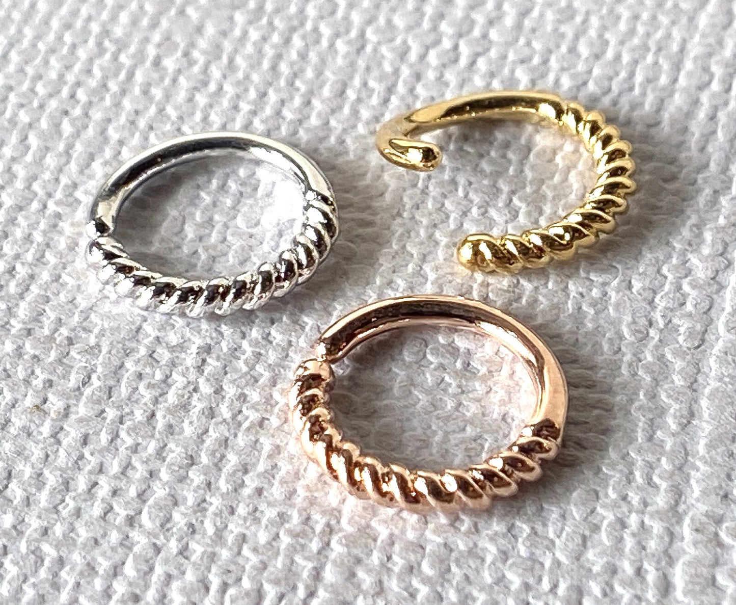 1pc Half Circle Braided Hoop Ring Nose Septum Daith Tragus Rook Ear Cartilage