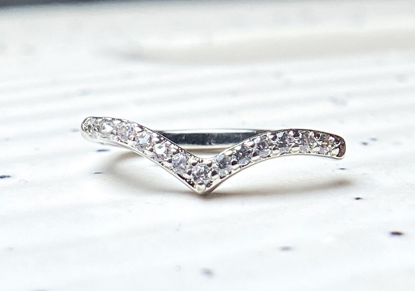 CZ Lined Chevron Non-Piercing Nose / Ear Clip, Faux Hoop Stud Screw Nostril Ring