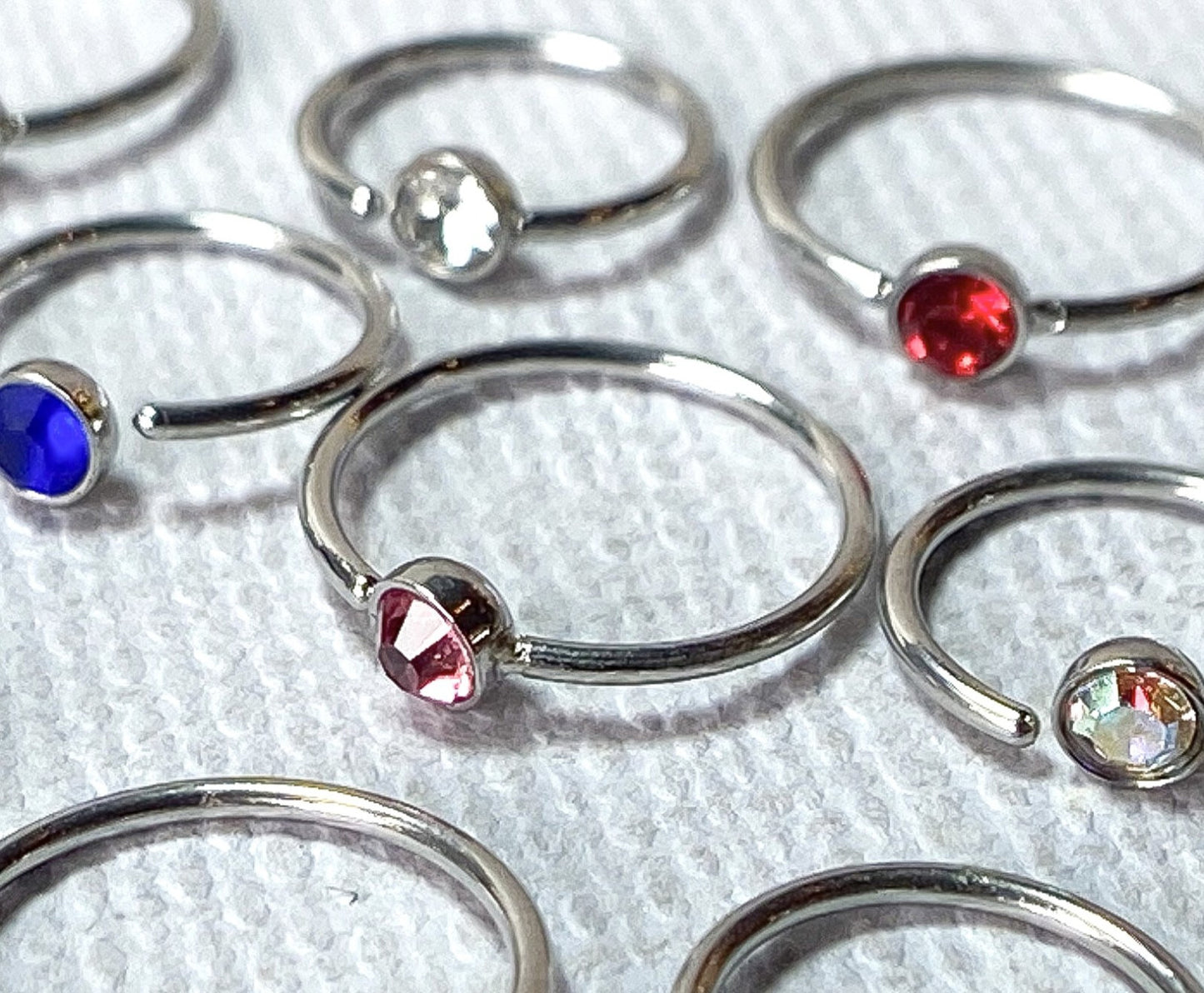 1pc Bendable Steel CZ Gem Nose Hoop / Cartilage Ring Rook Daith Helix Tragus