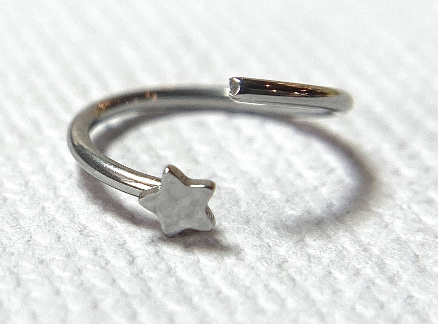 1pc Bendable Steel Hoop Nose Cartilage Ring Star Rook Daith Helix Tragus