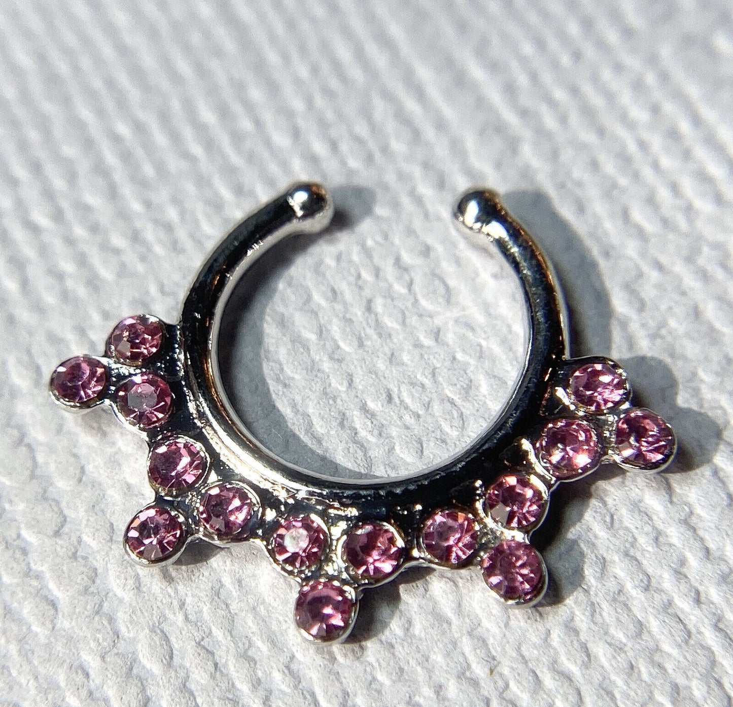 1pc Non-Piercing Snowflake Gem Septum Hanger Clip-On Fake Nose Ring Body Jewelry