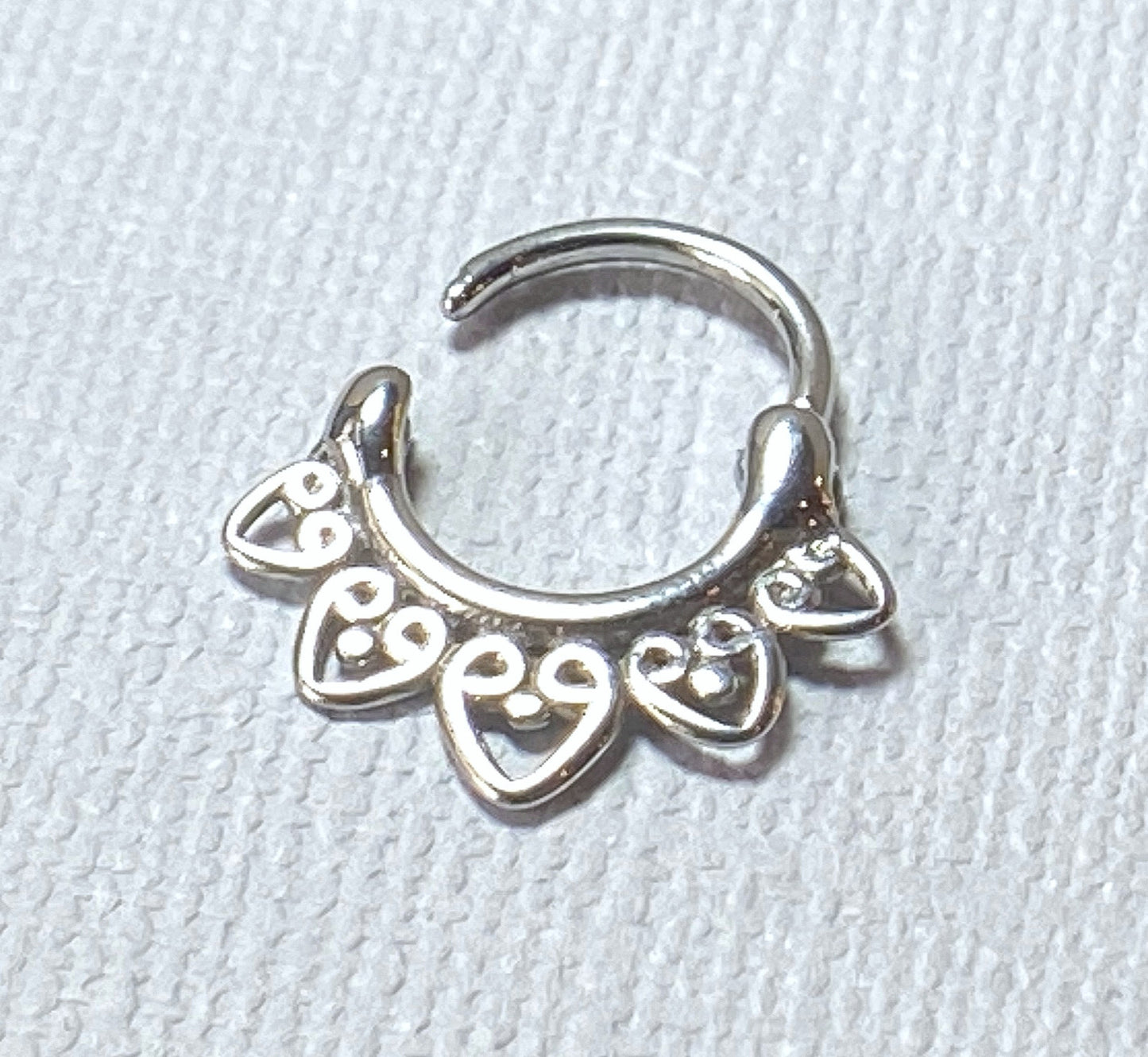 1pc 100% SURGICAL STEEL Tribal Fan Septum Clicker Nose Ring