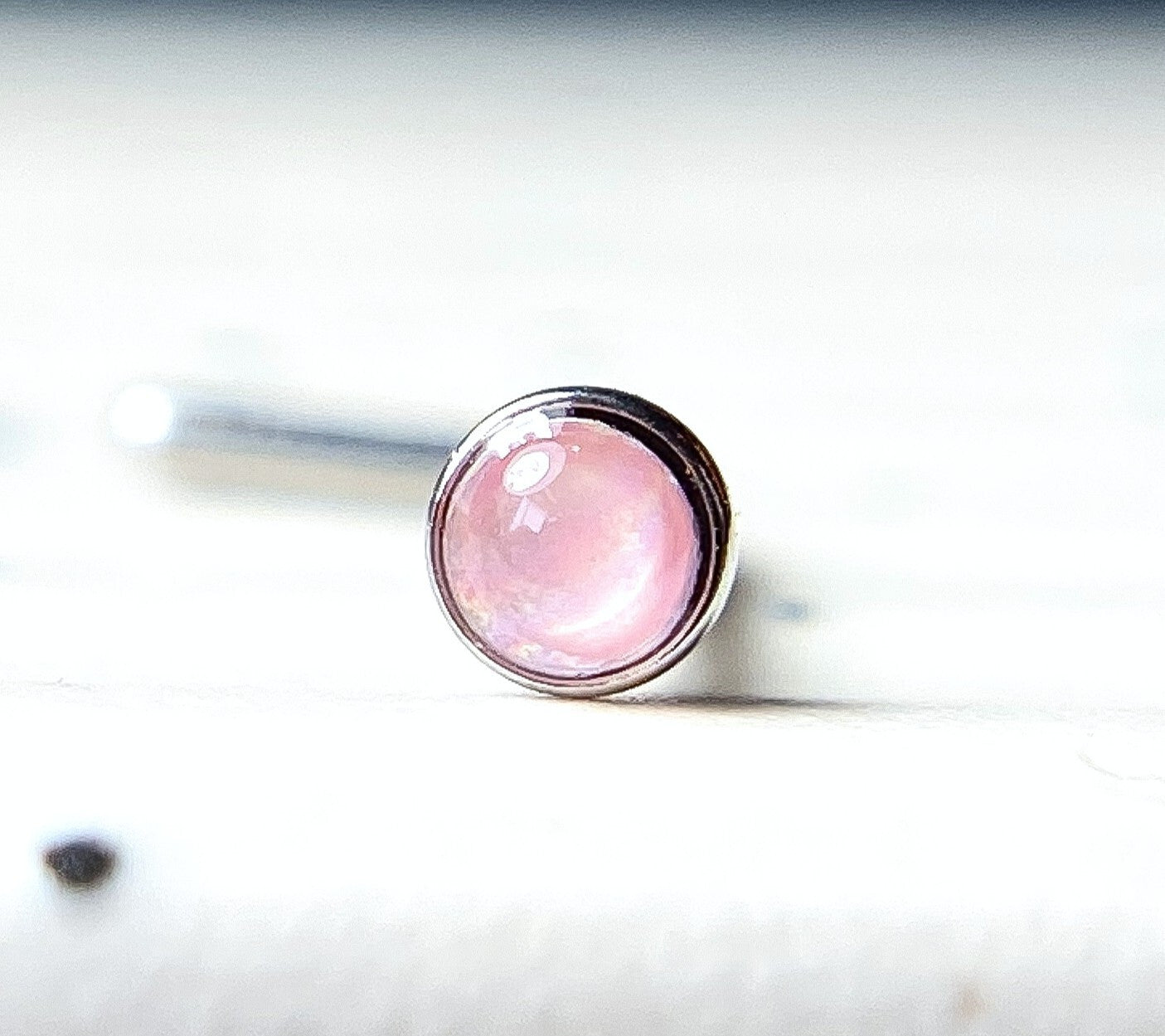 1pc Illuminating Stone L-Bend Nose Ring Piercing Jewelry 20g Nostril Stud Screw
