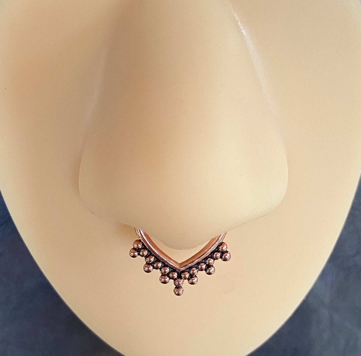 1pc Non-Piercing Beaded Trim Septum Hanger Clip-On Fake Nose Ring Body Jewelry