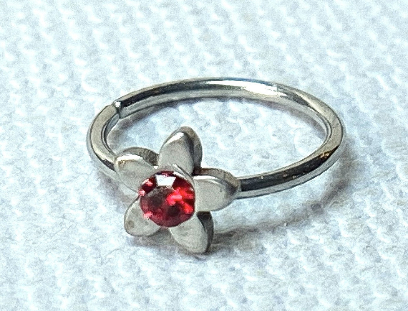 1pc Crystal Gem Flower Nose Hoop / Cartilage Ring Rook Daith Helix Tragus