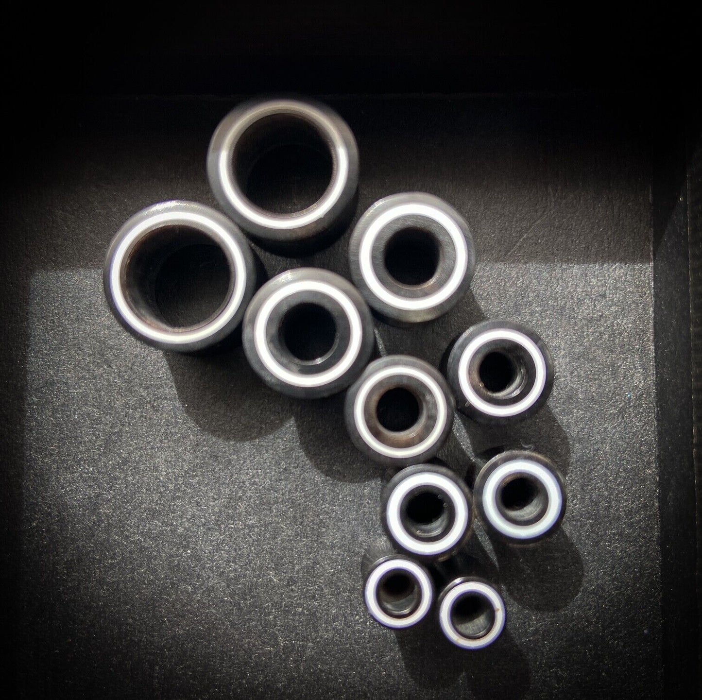 PAIR Double Flare Horn Tunnels w/ Bone Rim Ear Gauges Earlets Organic Plugs