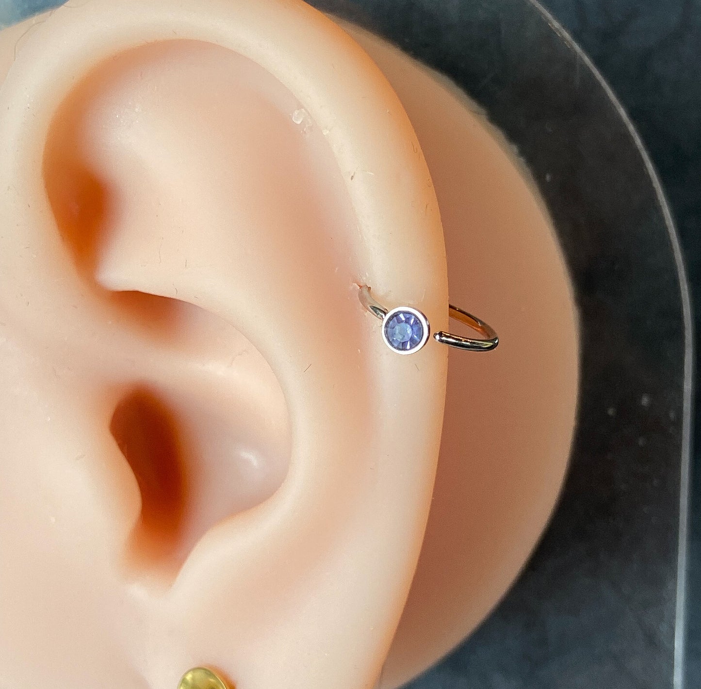 1pc Bendable Steel CZ Gem Nose Hoop / Cartilage Ring Rook Daith Helix Tragus