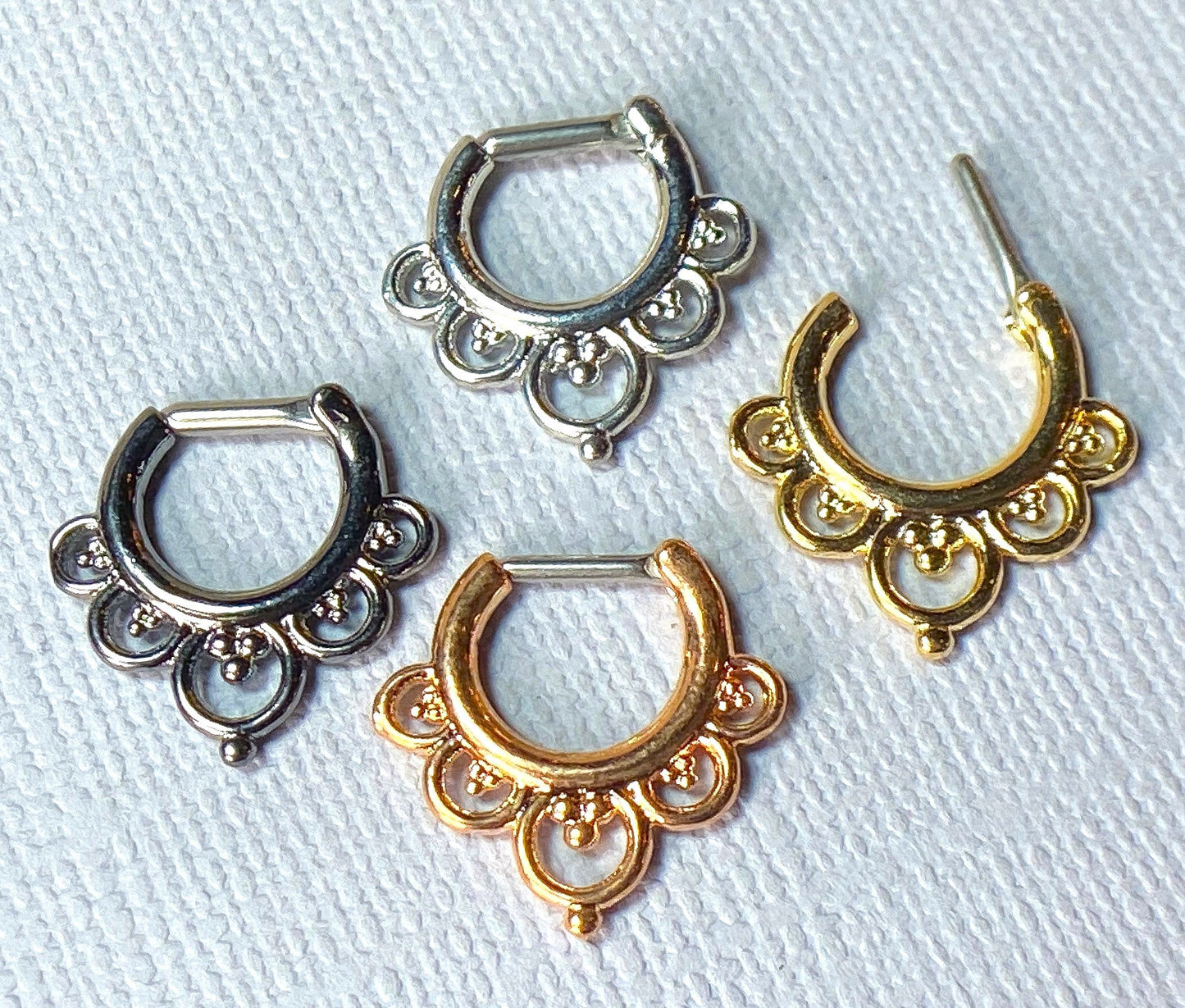 1pc Flower Petals Septum Clicker 316L Surgical Steel 14g or 16g Nose Ring