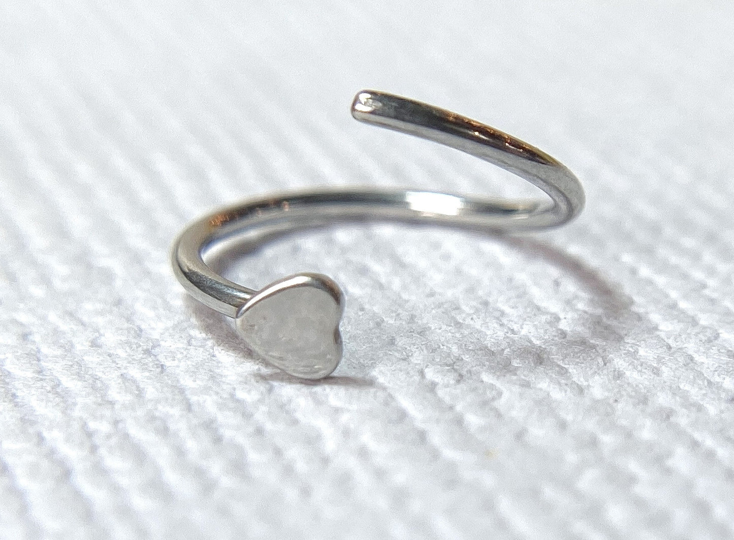 1pc Bendable Steel Hoop Nose Cartilage Ring Heart Rook Daith Helix Tragus