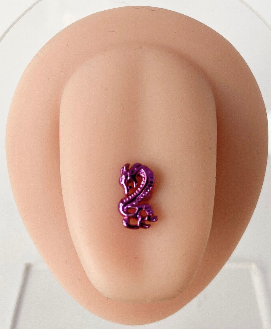 1pc Dragon Design Tongue Ring Titanium Anodized 14g Tounge Barbell Body Jewelry
