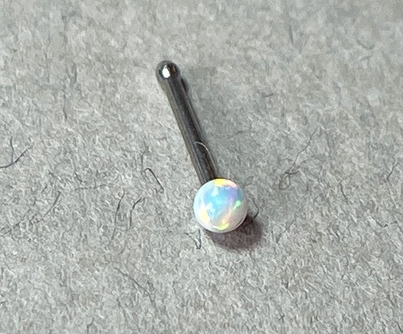 1pc Opal Ball Surgical Steel 20g Nose Stud Bone Ring - choose color