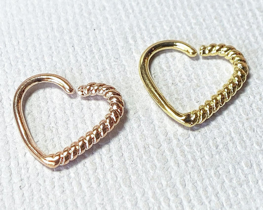 1pc Half Braided Heart Bendable Ear Cartilage Daith Hoop Ring