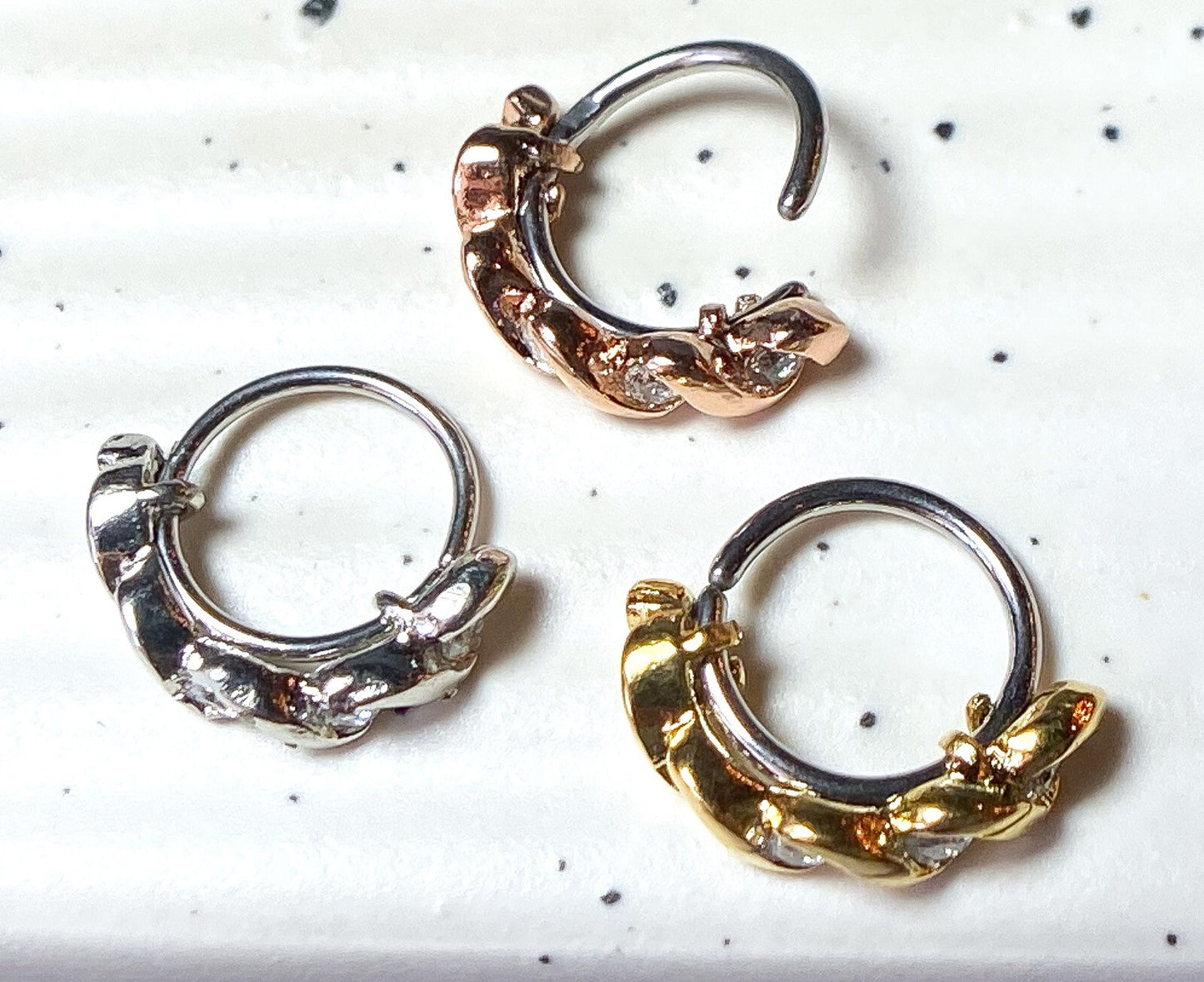 1pc Bendable Steel Twist Nose Hoop / Cartilage Ring Rook Daith Helix Tragus