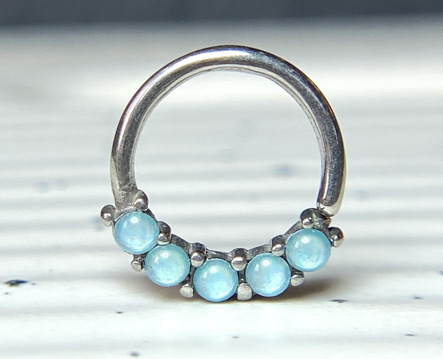 1pc Bendable 5 Illuminating Stone Hoop Septum Ring Cartilage Daith Helix Tragus
