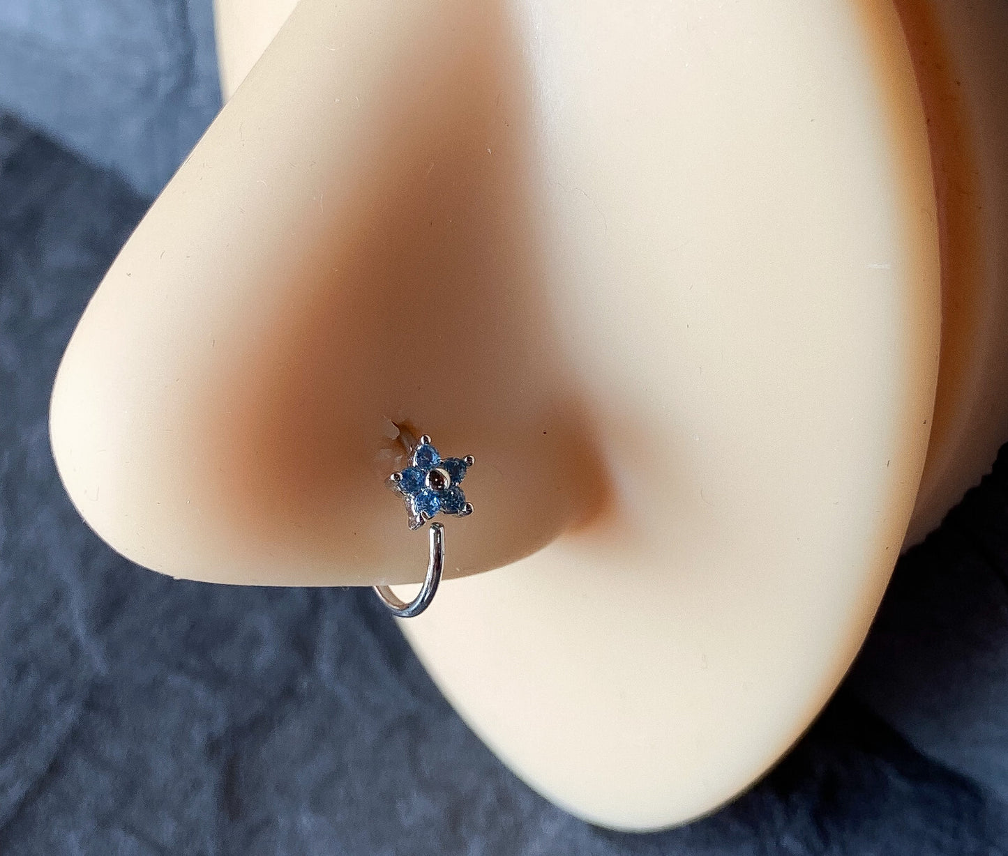 1pc CZ Gem Flower Nose Hoop / Cartilage Ring Rook Daith Helix Tragus