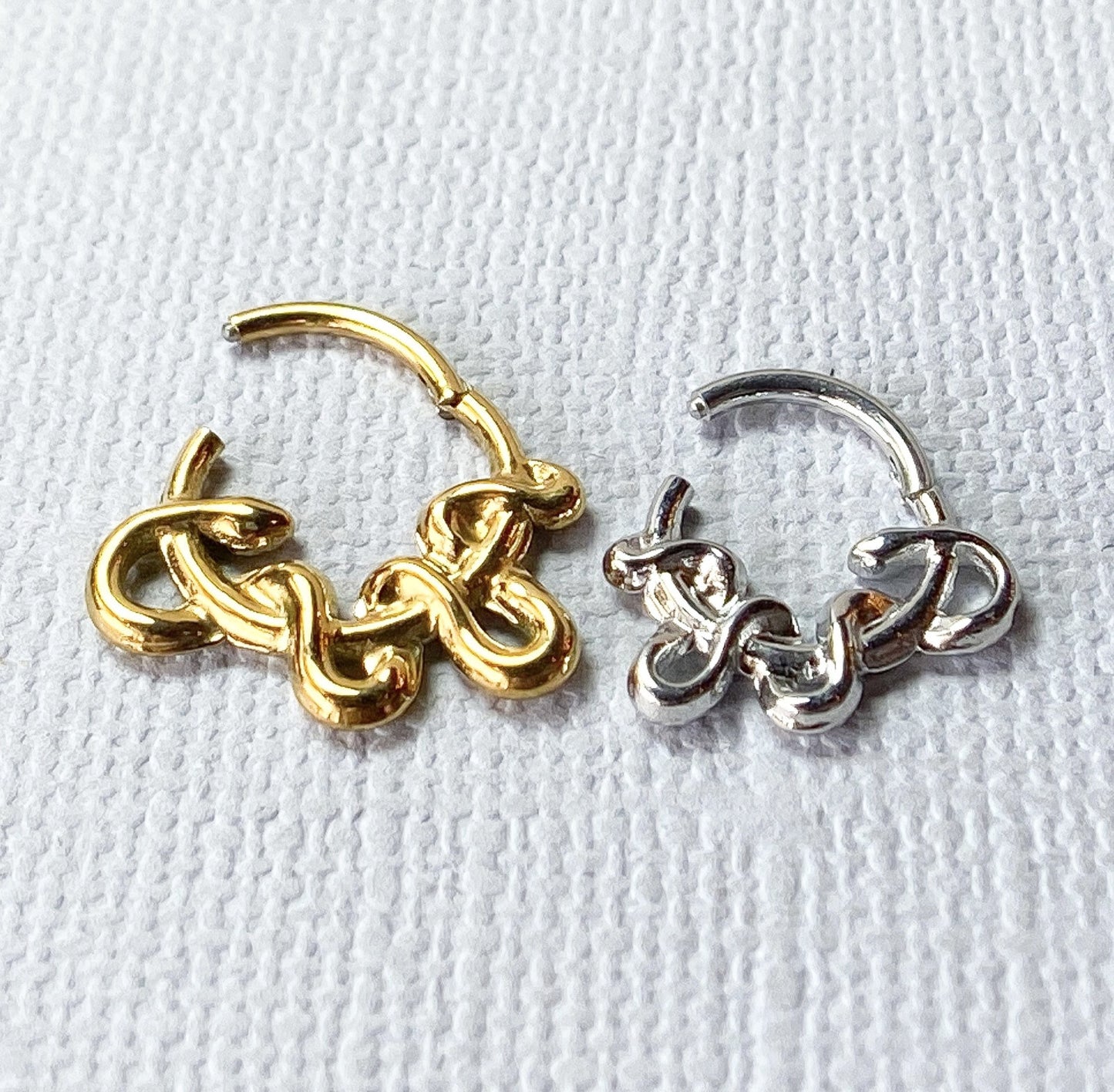 1pc Twisted Snake Hinged Segment Ring Helix Septum Clicker Body Jewelry