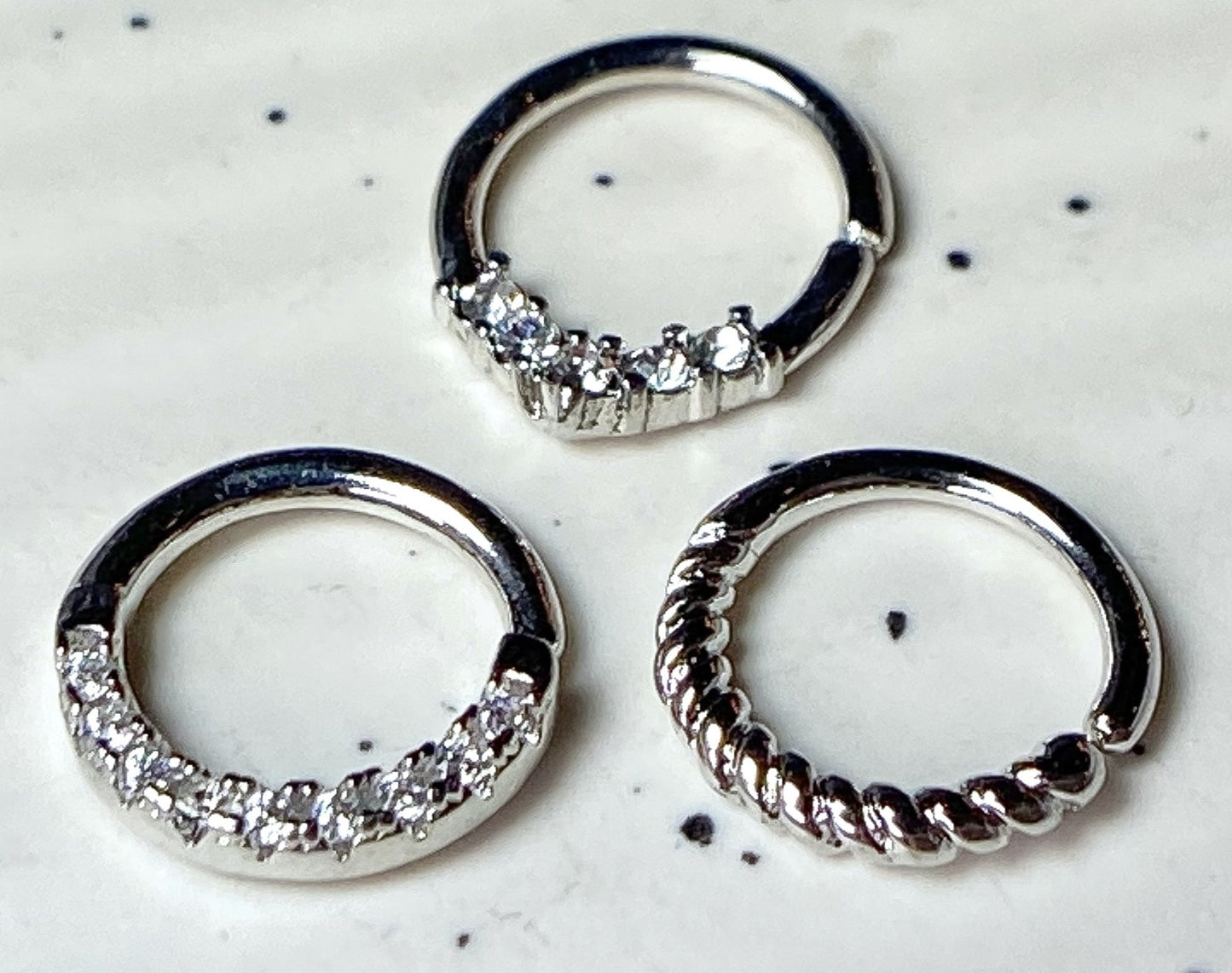 3pcs Bendable 16g Hoops Design Septum Tragus Ear Cartilage Rings Value Pack