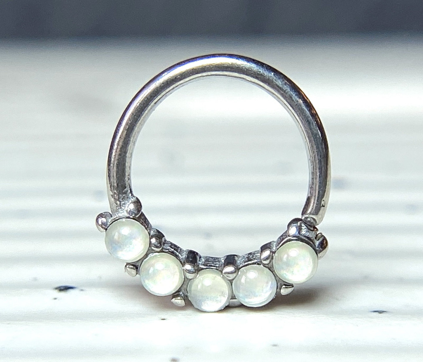 1pc Bendable 5 Illuminating Stone Hoop Septum Ring Cartilage Daith Helix Tragus