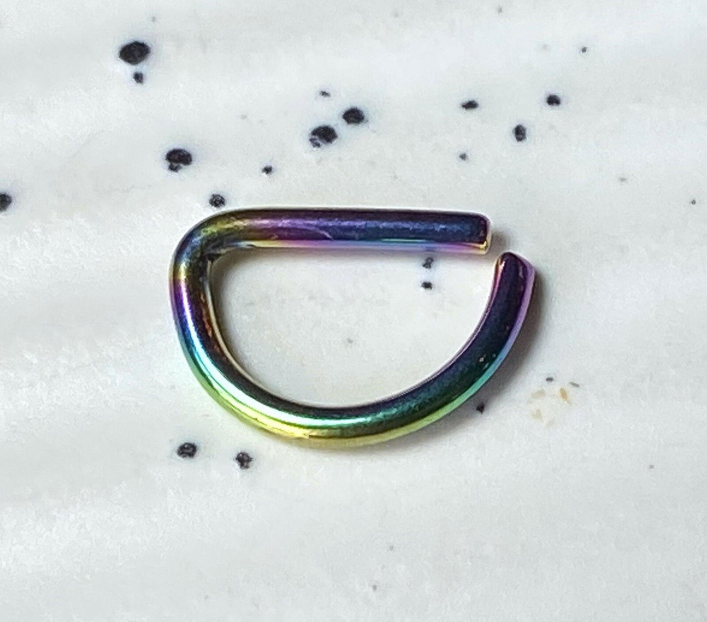 D-Shaped 16g Cartilage Rook Daith Helix Tragus Septum Nose Hoop Ring