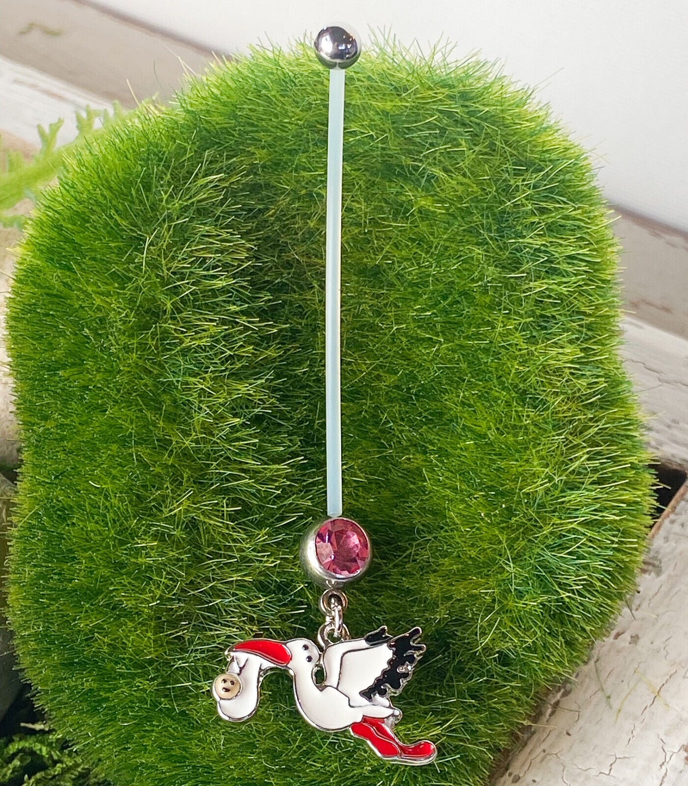 2" Bioflex Pregnancy Belly Ring Delivery Stork Maternity Navel Naval