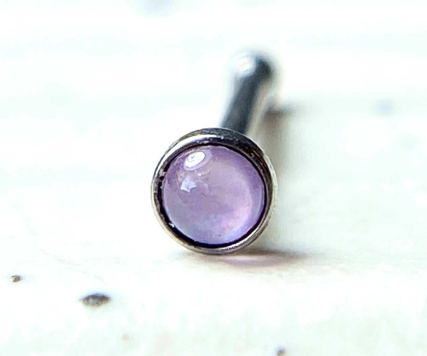 1pc Illuminating Stone Nose Bone Stud Ring Nostril Piercing Jewelry 20g