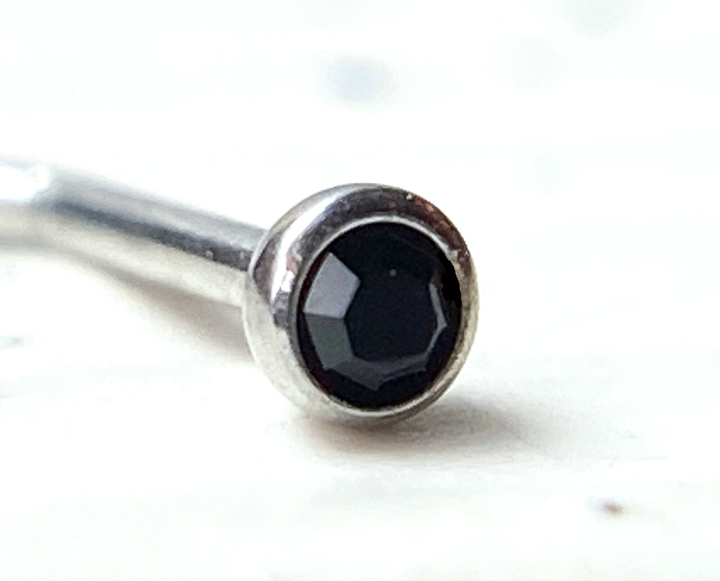 1pc L-Bend 20g Nose Ring Stud Screw Press-Fit CZ Gem 316L Surgical Steel