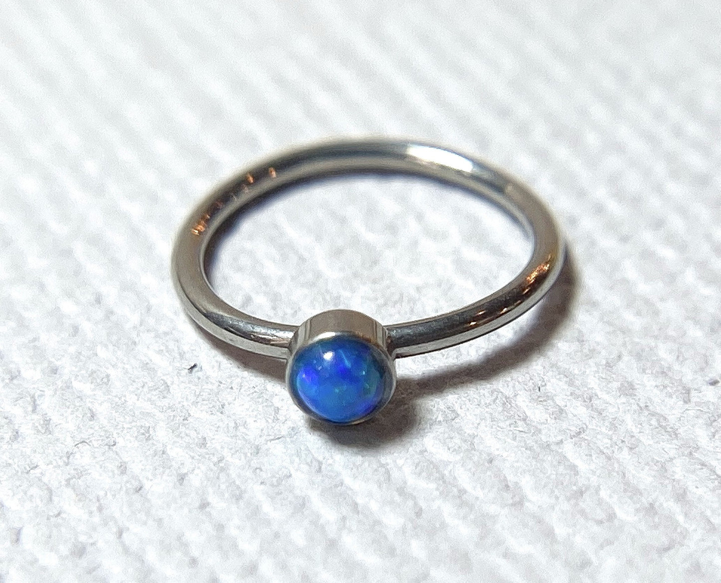 1pc Bendable Hoop Nose / Cartilage Ring w/ Set Opal Rook Daith Helix Tragus