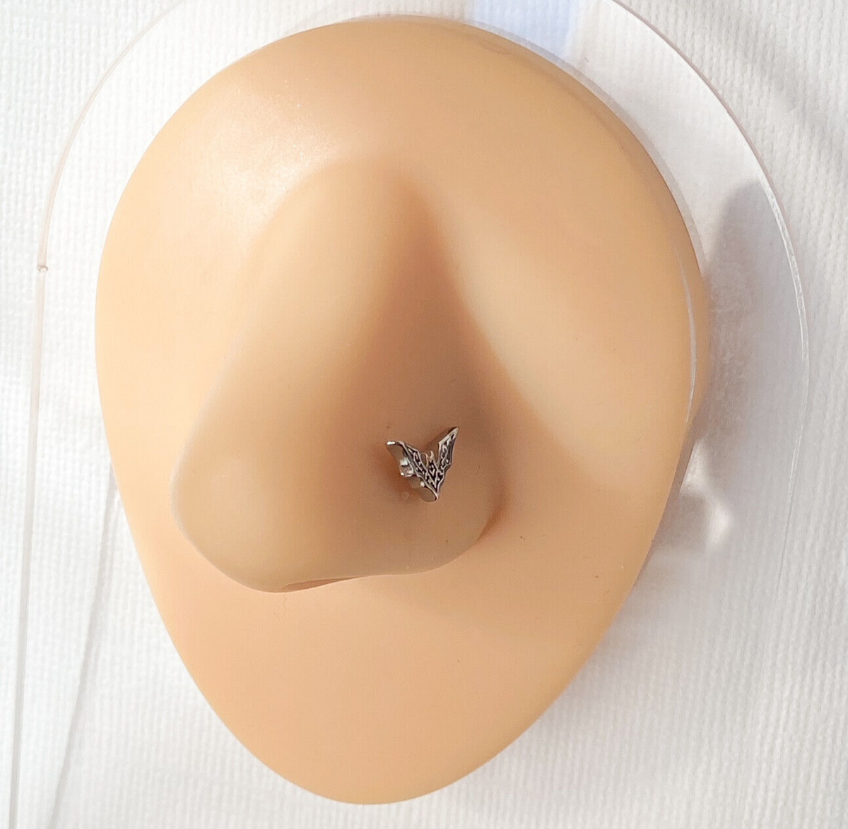 Bat Top Design 20g Surgical Steel L-Bend Nose Ring Nostril Screw Body Jewelry