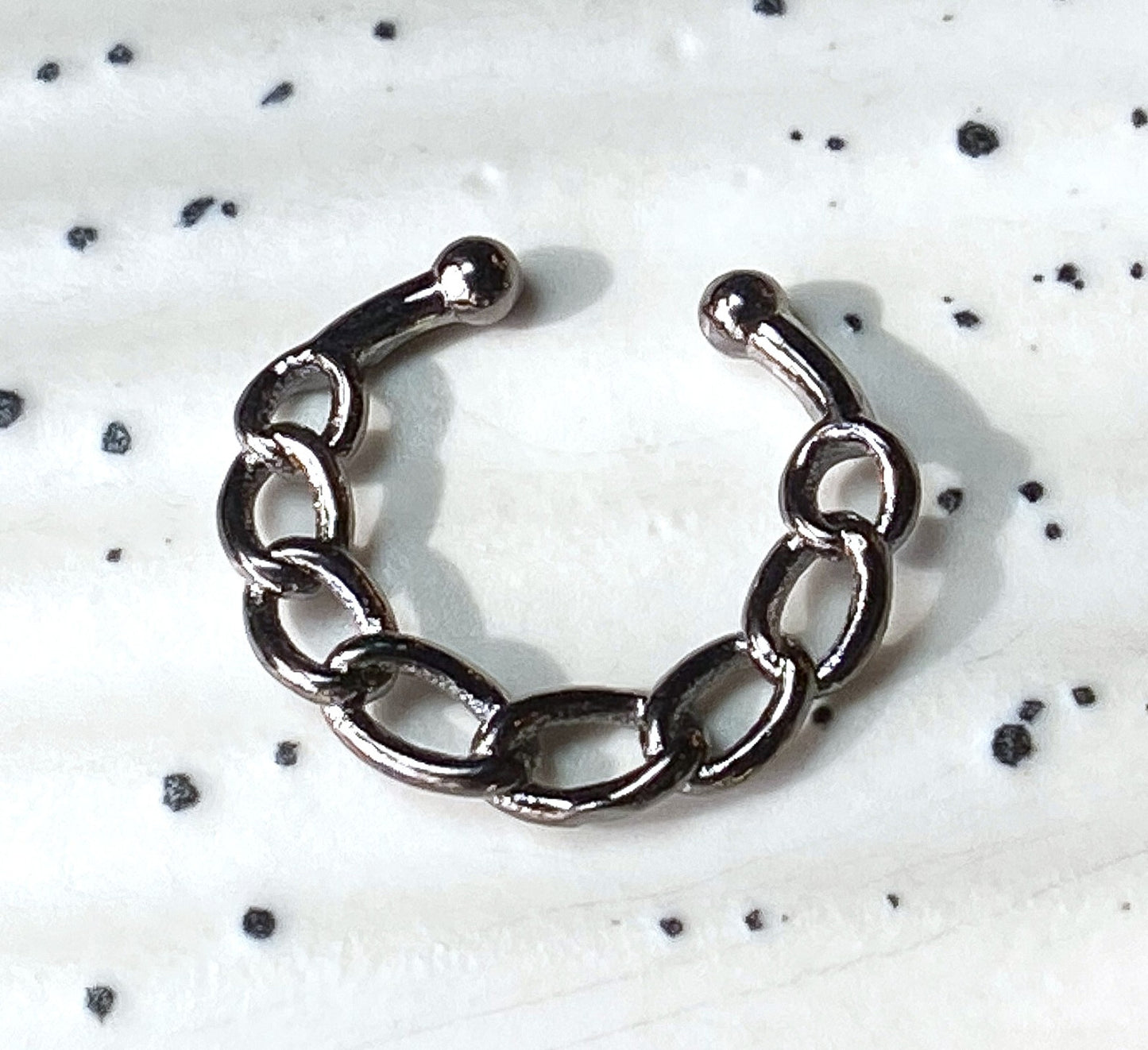 1pc Non-Piercing Chain Link Septum Hanger Clip-On Fake Nose Ring Body Jewelry