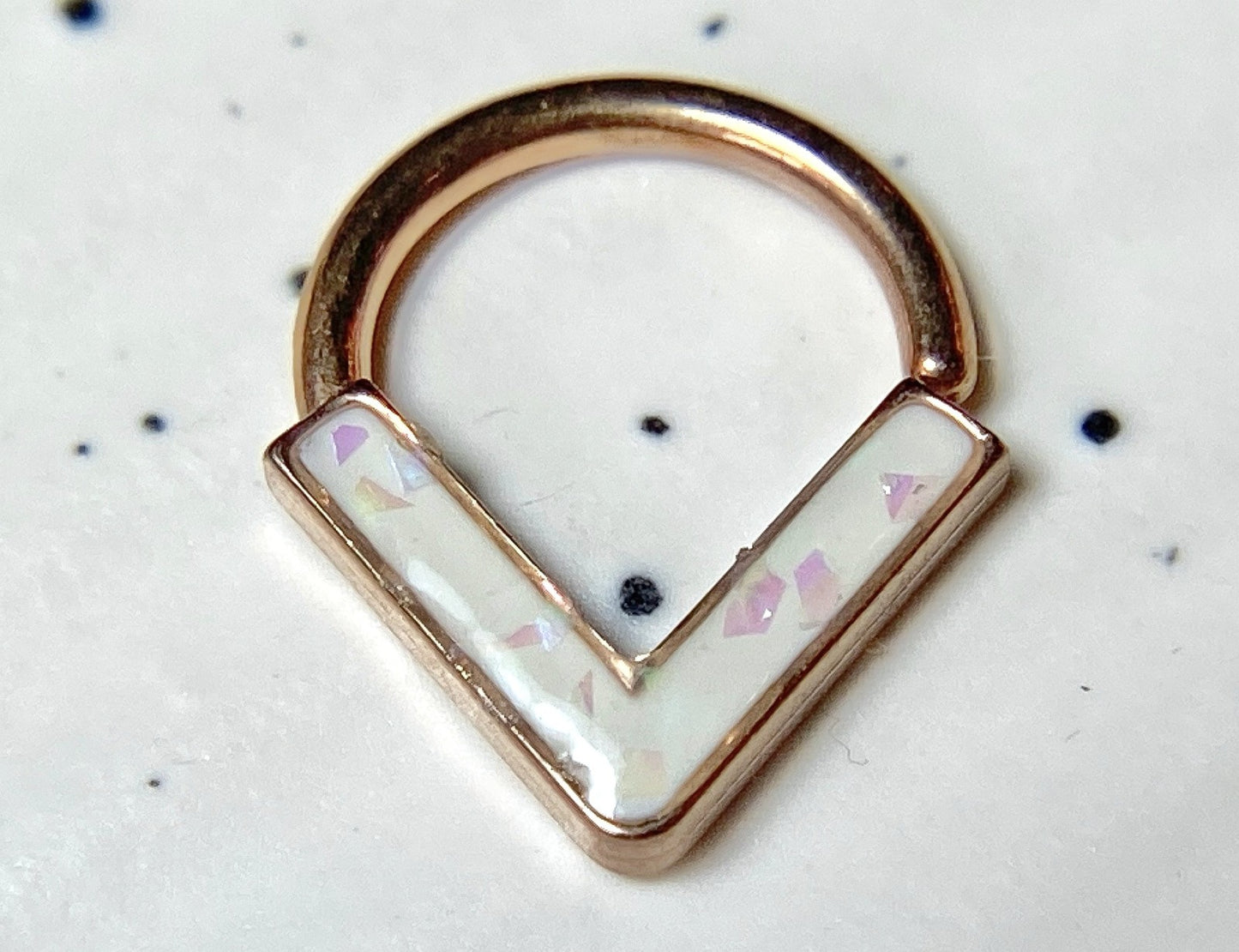 1pc Chevron Opal Glitter Bendable Ring Nose Septum Cartilage Helix Daith Tragus