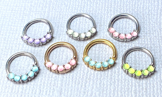 1pc Bendable 5 Illuminating Stone Hoop Septum Ring Cartilage Daith Helix Tragus