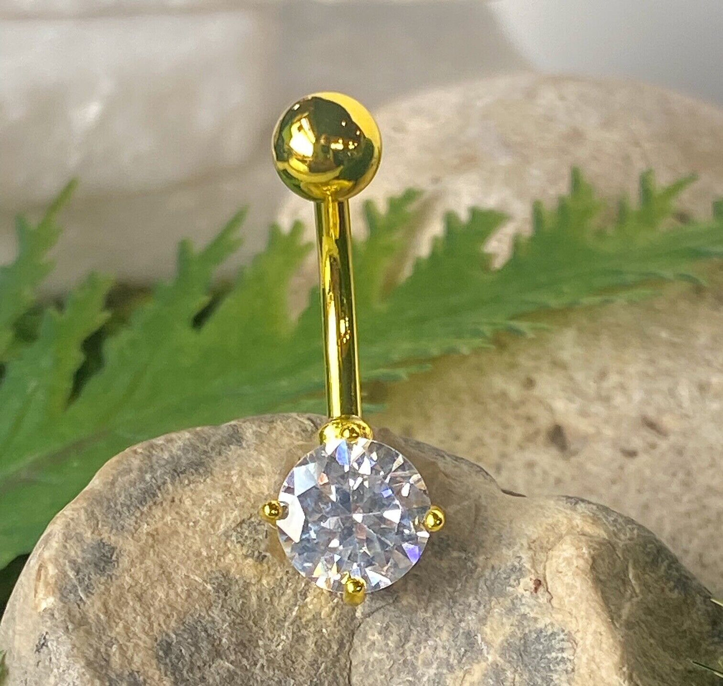 1pc Neon Titanium Plated Surgical Steel Solitaire Belly Ring Navel Naval
