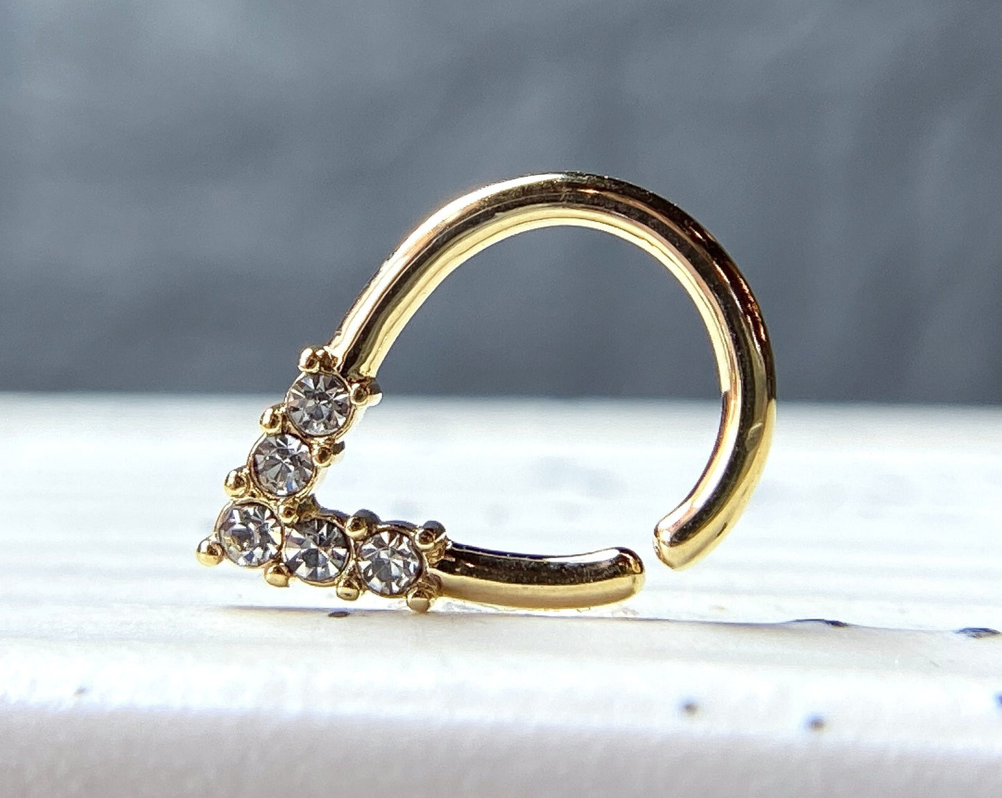 1pc Pear Shaped Bendable Hoop CZ Gem Ring Septum Daith Rook Tragus Ear Cartilage