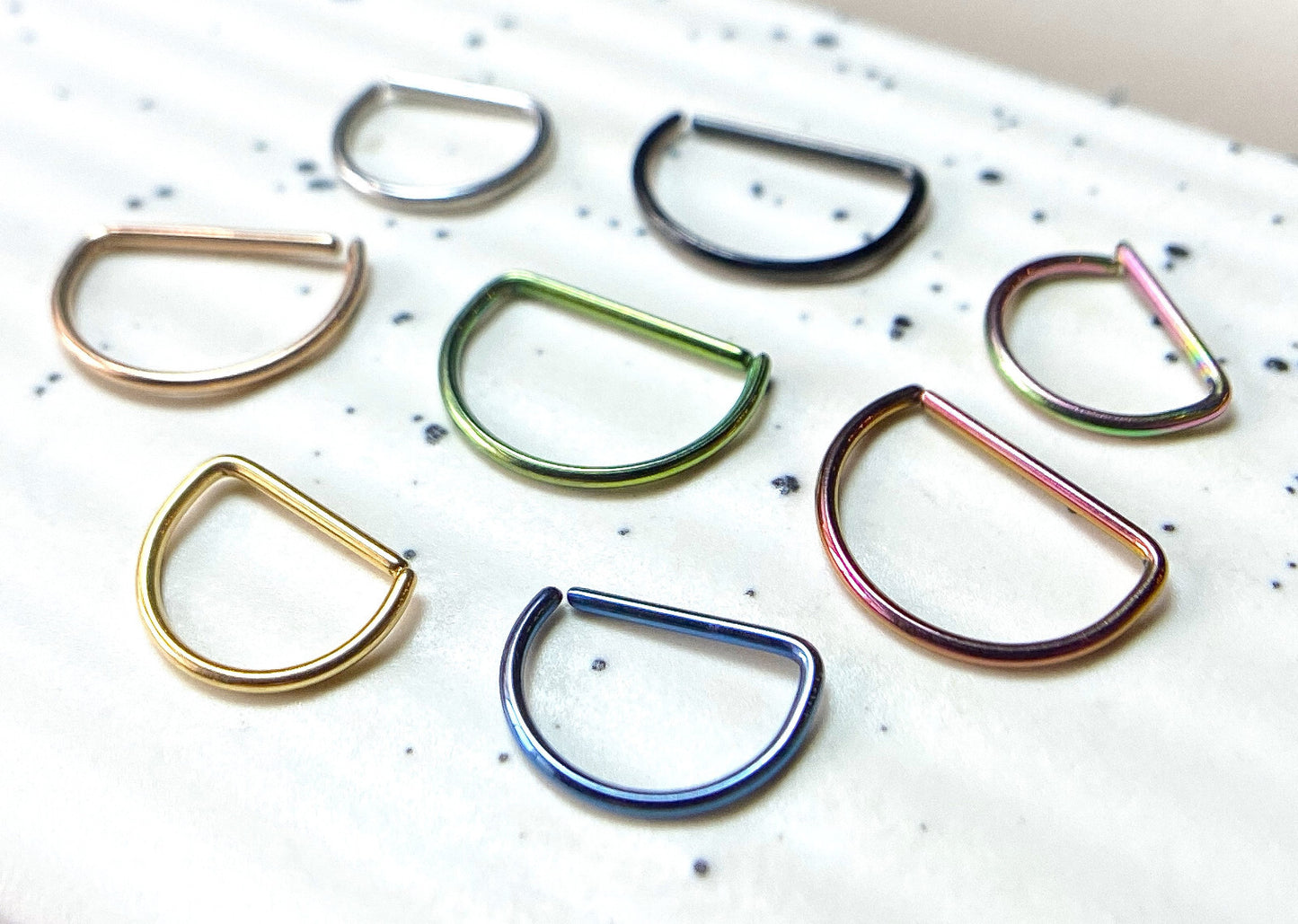 D-Shaped Titanium 20g Cartilage Rook Daith Helix Tragus Septum Nose Hoop Ring