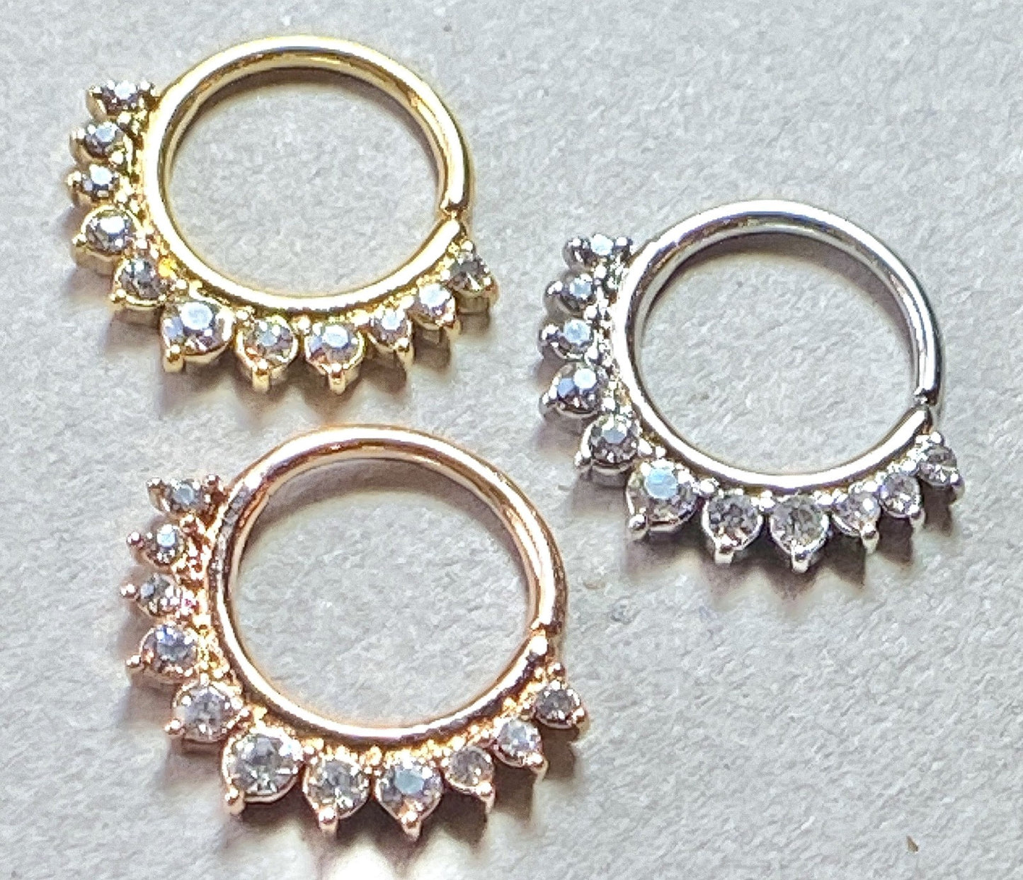 1pc Half Circle Gems Bendable Hoop Ring Septum Daith Rook Tragus Ear Cartilage