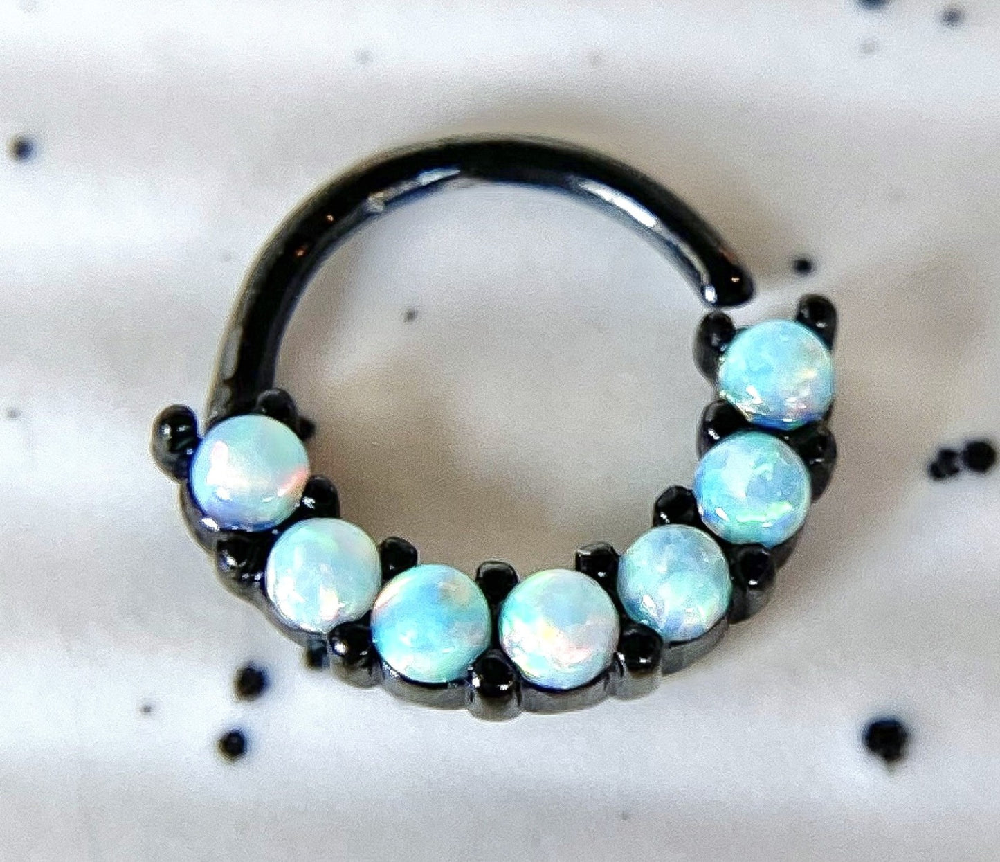 1pc Bendable 7 Opals Front Facing Hoop Septum Ring Cartilage Daith Helix Tragus