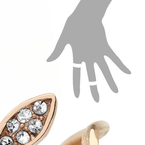 Rose Gold Plated Multi-Paved CZ Gem Butterfly Adjustable Mid Ring / Toe Ring