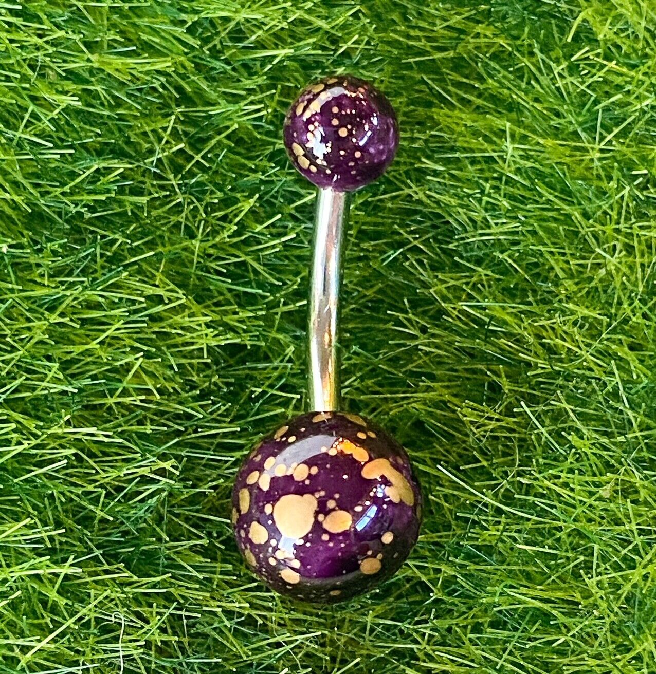 1pc Acrylic Fossil Ball Belly Ring Navel Piercing Pierced Naval Body Jewelry