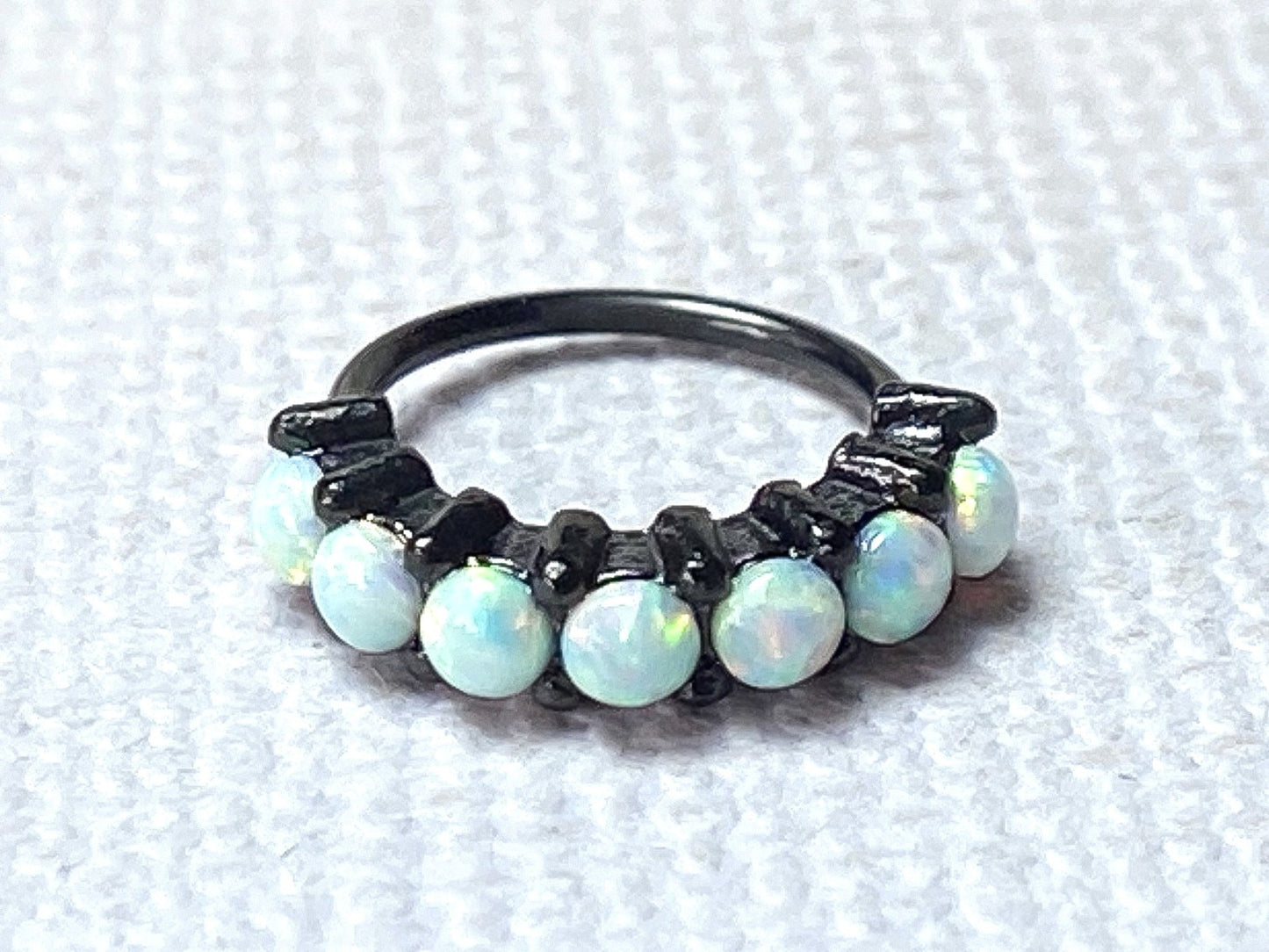 1pc Bendable 7 Opal Hoop Ring Nose Eyebrow Cartilage Rook Daith Helix Tragus