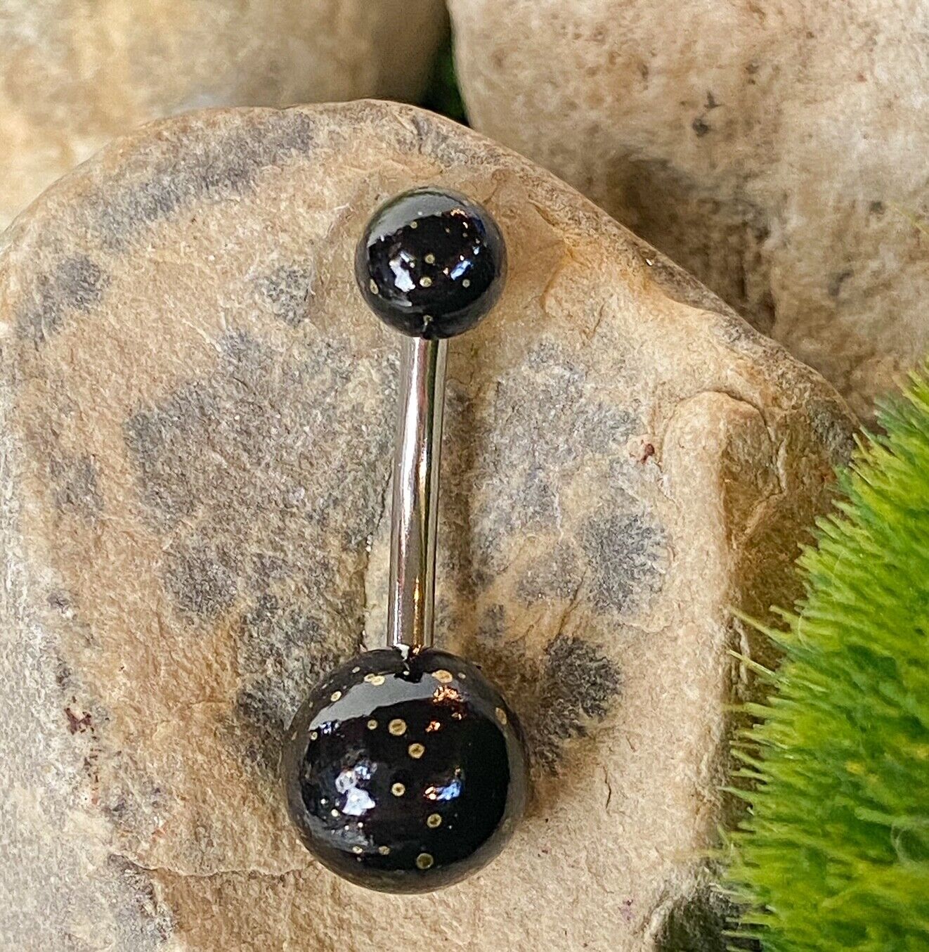 1pc Acrylic Fossil Ball Belly Ring Navel Piercing Pierced Naval Body Jewelry