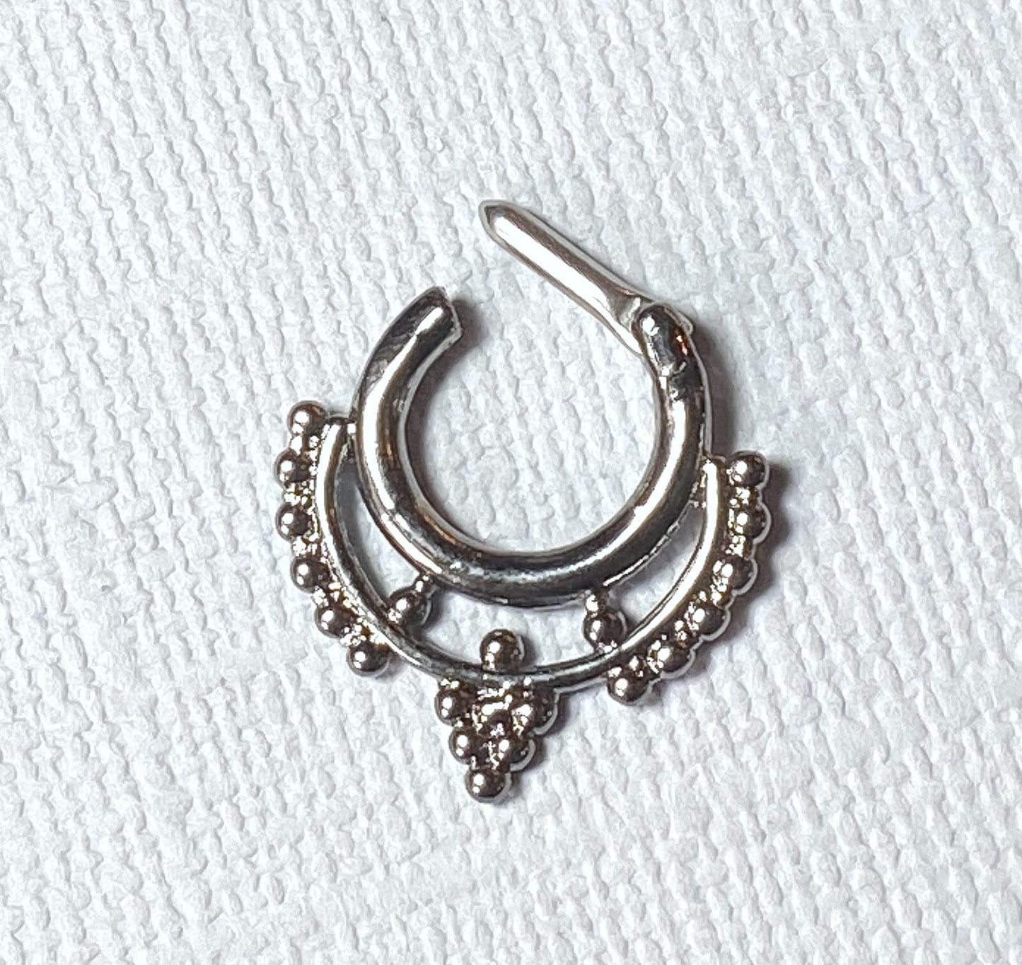 1pc Beaded Collar Septum Clicker 316L Surgical Steel 14g Nose Ring- Body Jewelry