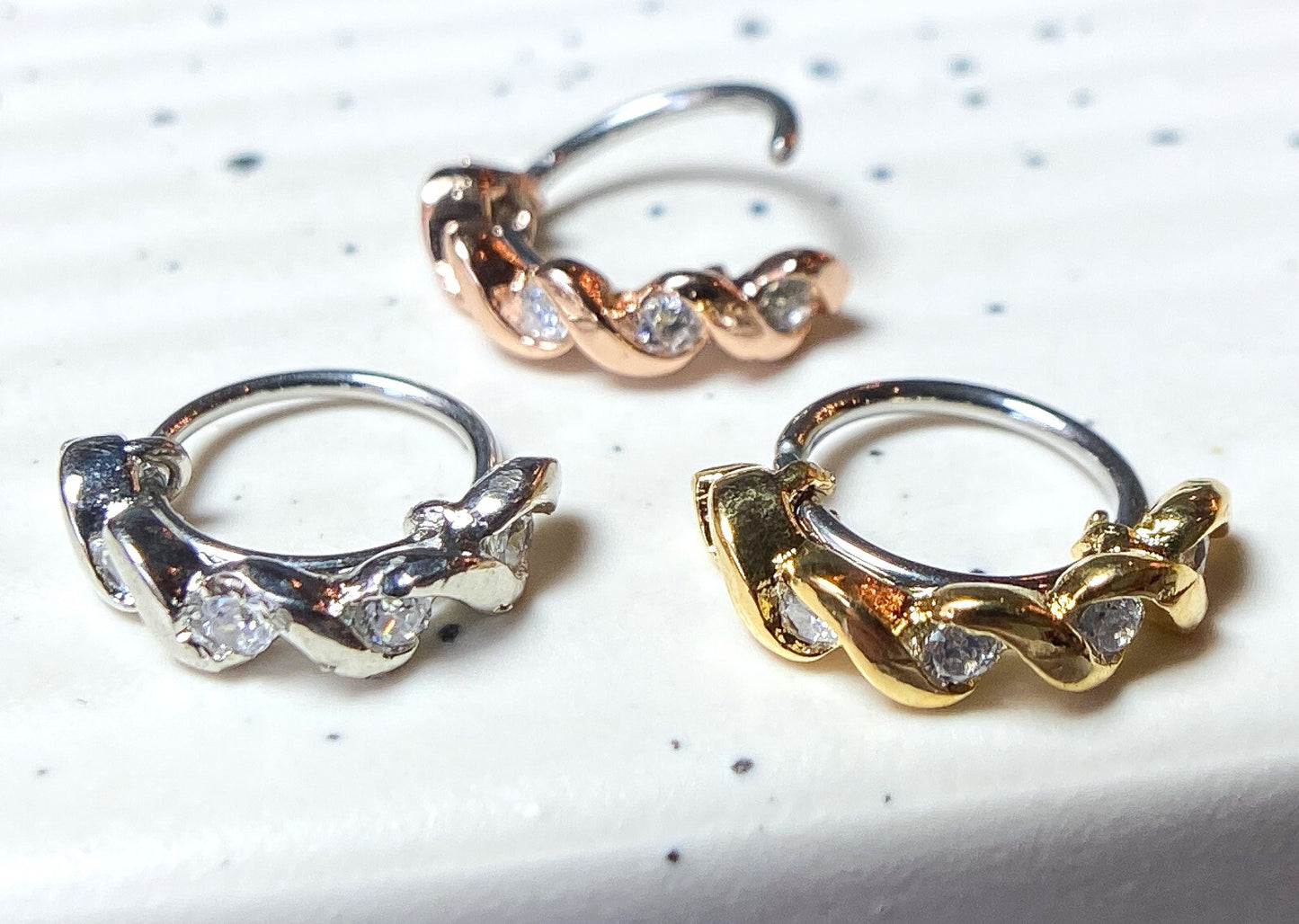 1pc Bendable Steel Twist Nose Hoop / Cartilage Ring Rook Daith Helix Tragus