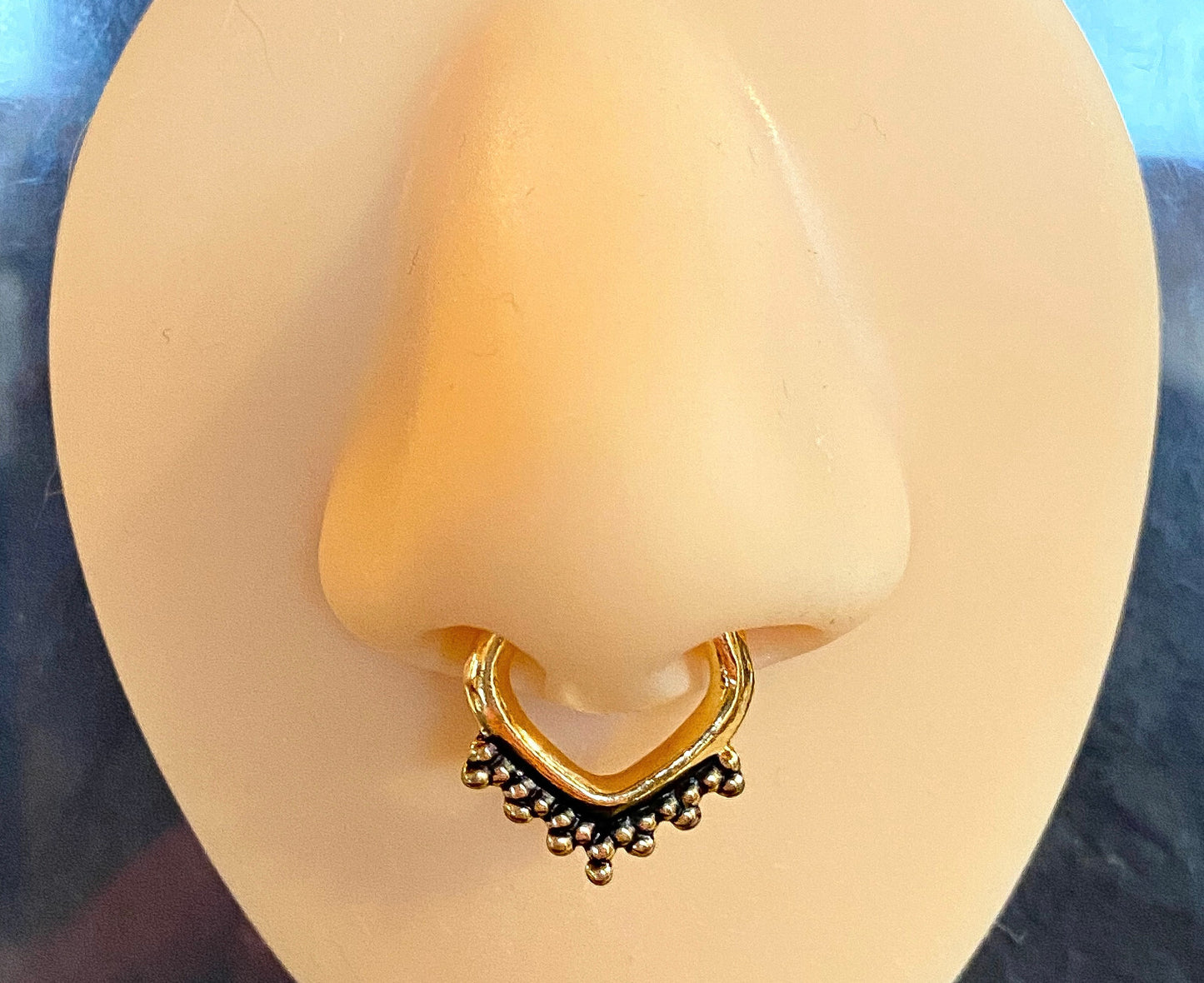 1pc Beaded Trim Septum Clicker 316L Surgical Steel 14g or 16g Nose Ring