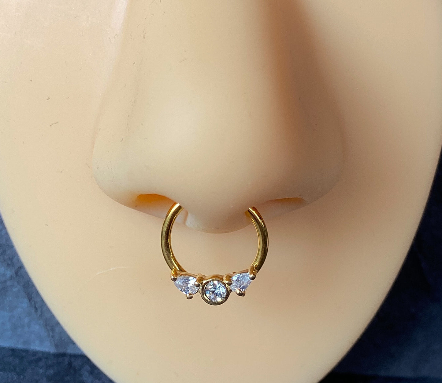 3pc Value Pack: 16g Bendable CZ Gem Septum / Cartilage Rings, w/free Retainer!